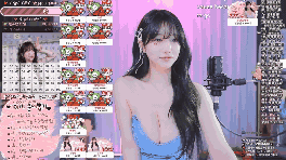 H컵 가슴 그릴래영 어깨끈 없는 데님 원피스 출렁 슴부먼트