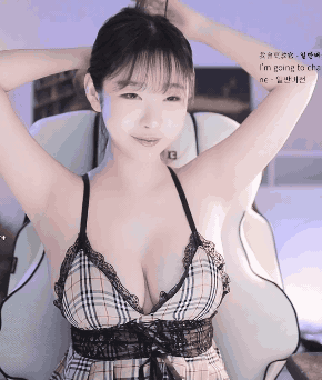 레이스 브라 + 체크 슬립 둘기얏 ...가슴골 야드랑이 레젖드