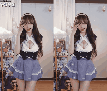 귀여운 머리띠 수련수련...미드 오픈 소녀의상 D컵 가슴골